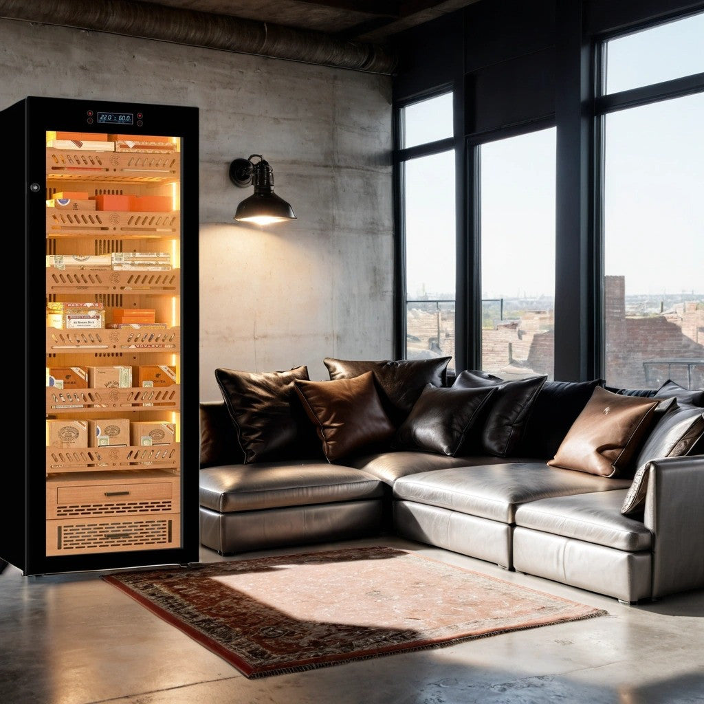 Yohtron YC-288 Premium Series Classic Black 1700-Cigar Electric Humidor - Lifestyle