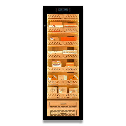 Yohtron YC-448 Premium Series Classic Black 2300-Cigar Electric Humidor - Front