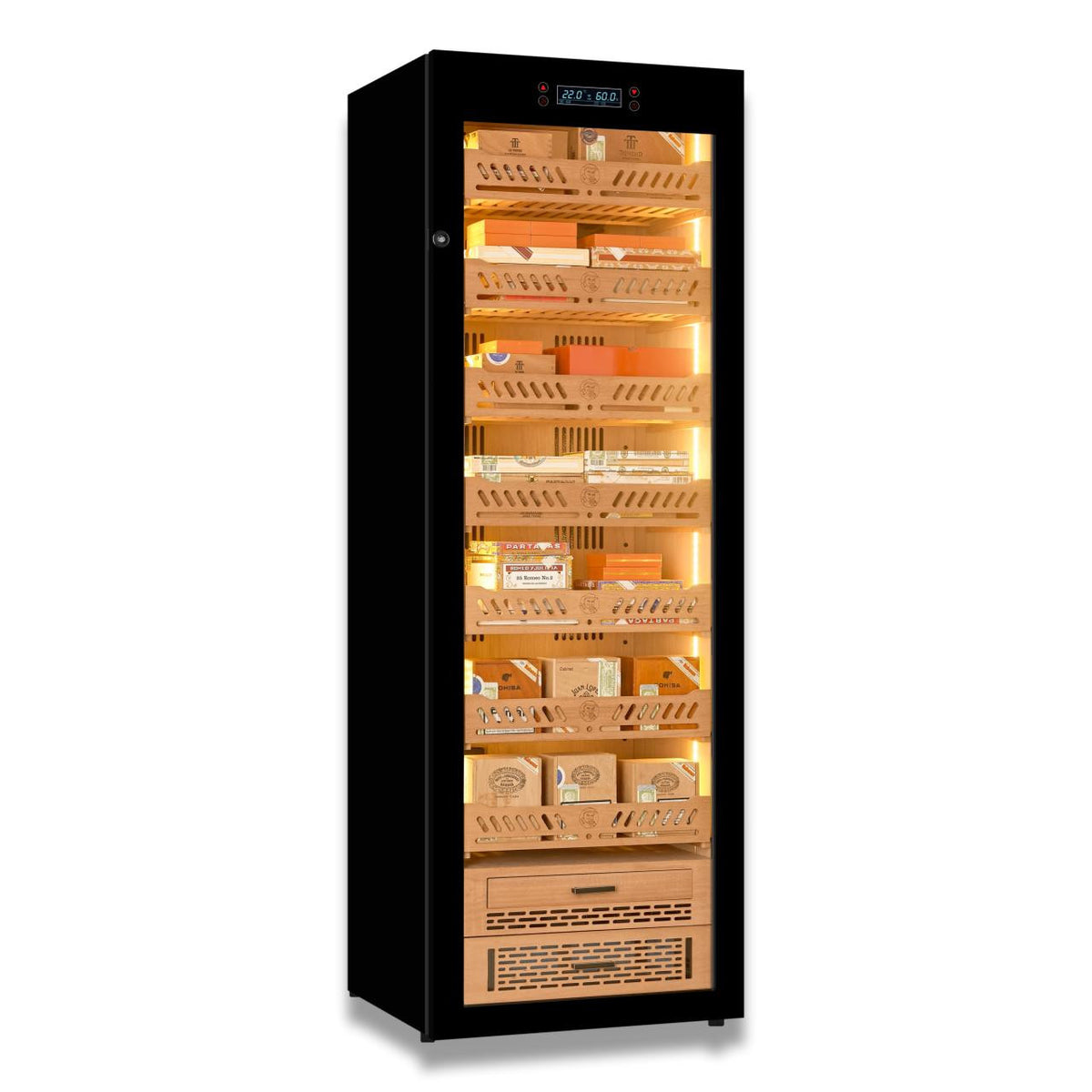 Yohtron YC-448 Premium Series Classic Black 2300-Cigar Electric Humidor - Main Image