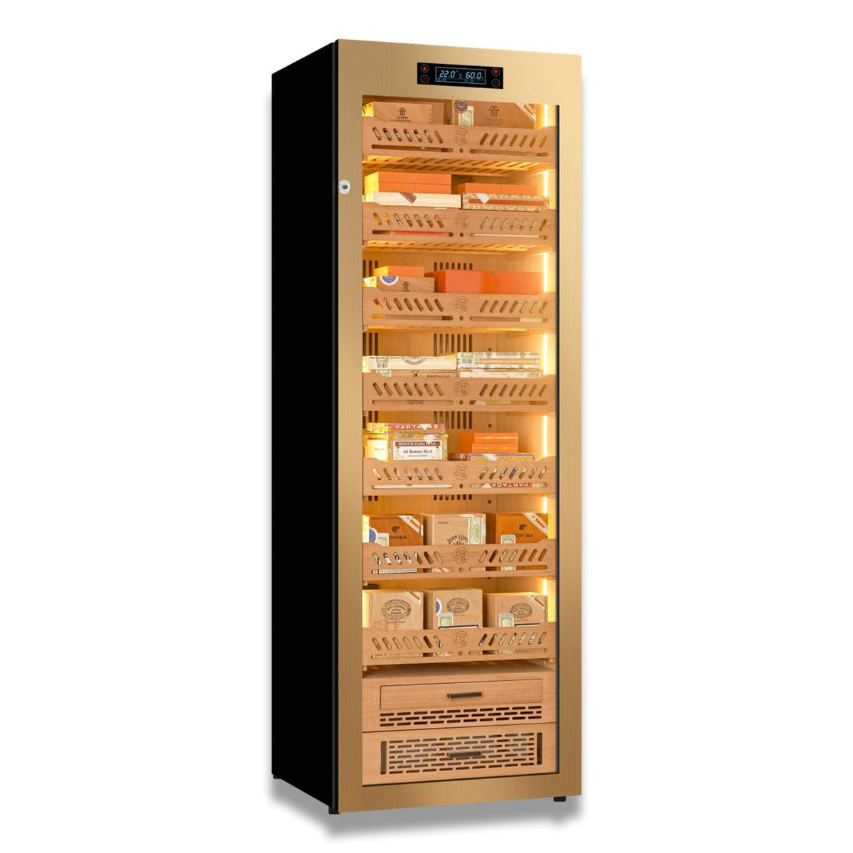 Yohtron YC-448G Premium Series Gold 2300-Cigar Electric Humidor - Main Image