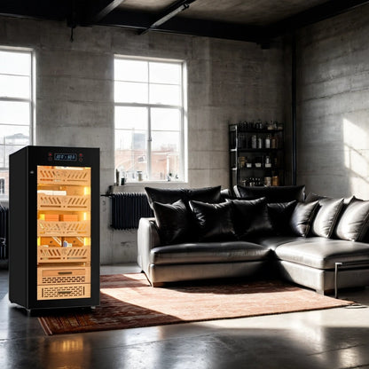 Yohtron YC-88 Premium Series Classic Black 450-Cigar Electric Humidor - Lifestyle