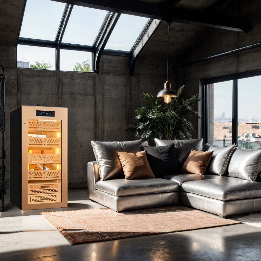 Yohtron YC-88G Premium Series Gold 450-Cigar Electric Humidor - Lifestyle