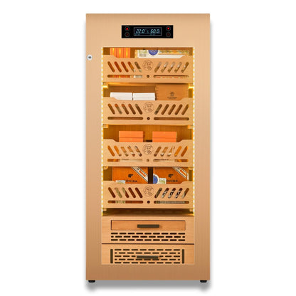 Yohtron YC-88G Premium Series Gold 450-Cigar Electric Humidor - Front