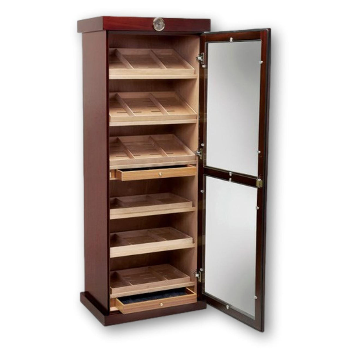 Prestige Barbatus 2,000-Cigar Cabinet Humidor - Front with Door Open