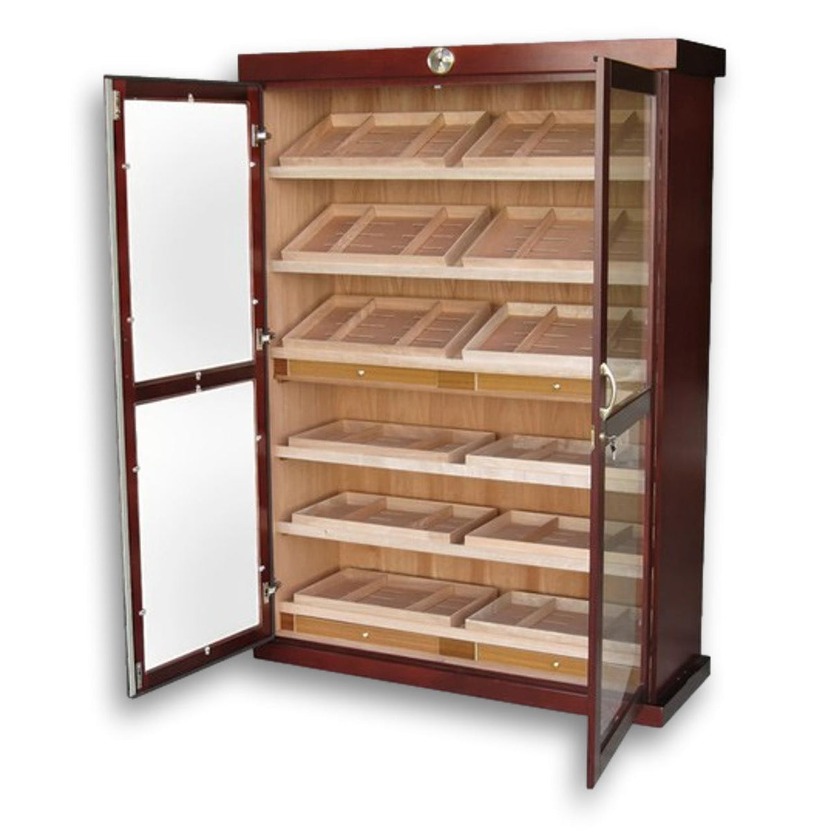 Prestige Bermuda 4,000-Cigar Cabinet Humidor - Front with Door Opened