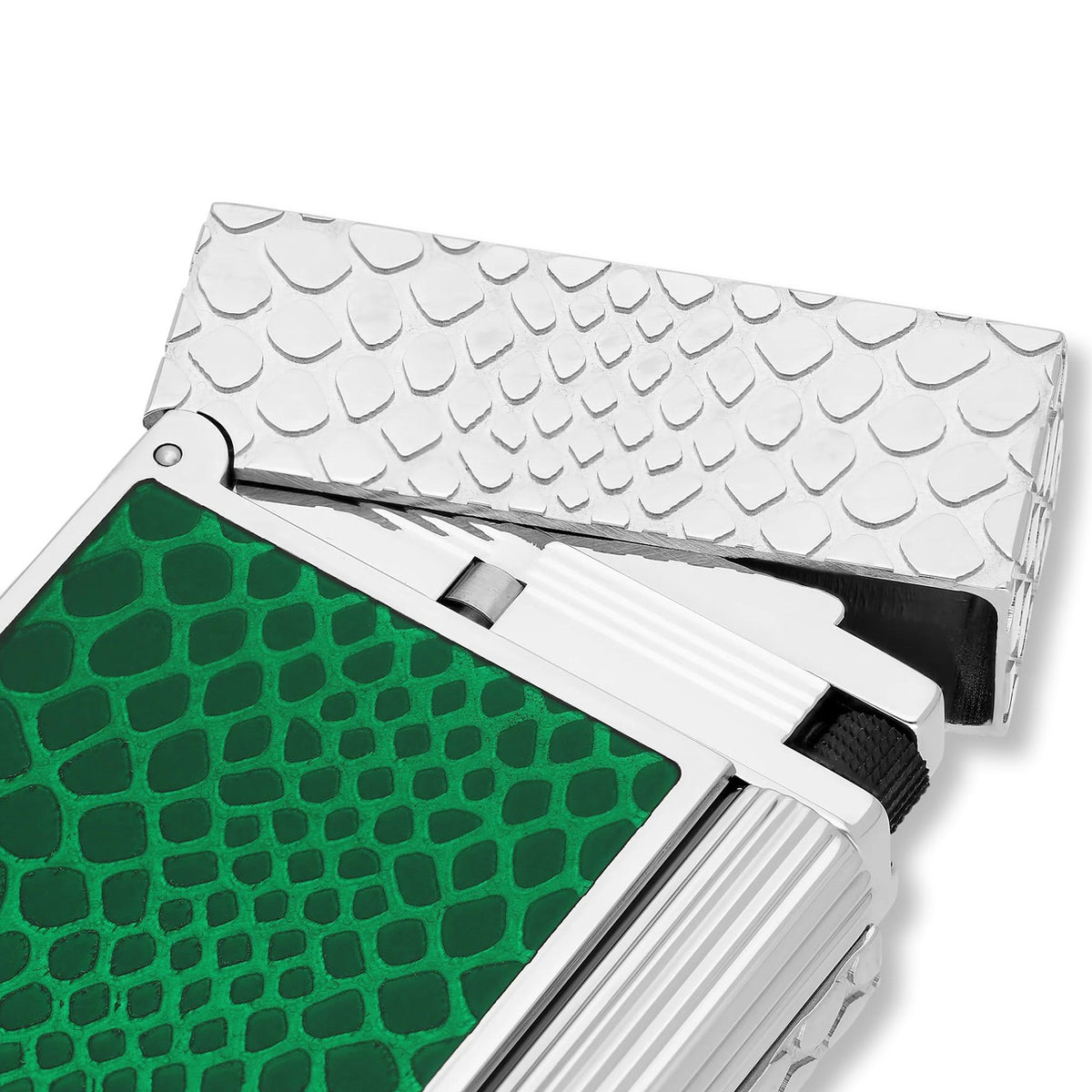 S.T. Dupont Green Snake Skin Line 2 Double Soft Flame Cigar Lighter - Details