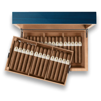 Davidoff Winston Churchill Ambassador Blue 80-Cigar Desktop Humidor