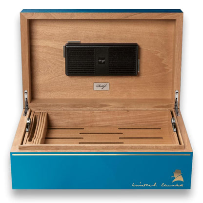 Davidoff Winston Churchill Ambassador Blue 80-Cigar Desktop Humidor