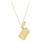 Gold necklace cigar lighter with a rectangular pendant on a plain background