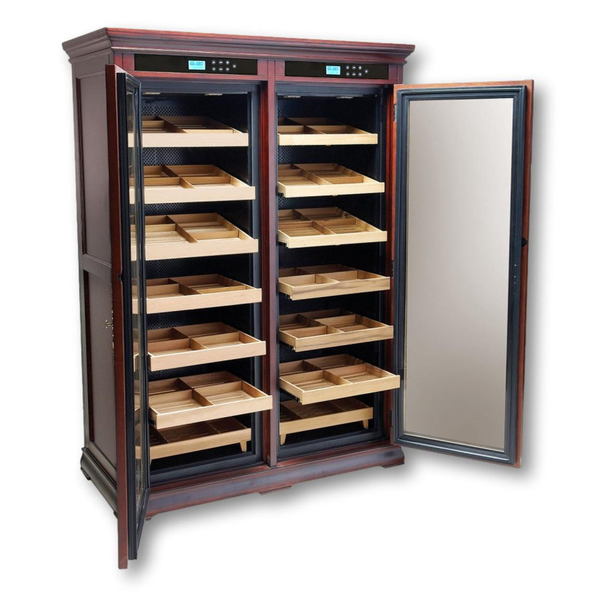 Prestige Reagan 4,000-Cigar Electric Humidor -  Front with Door Opened