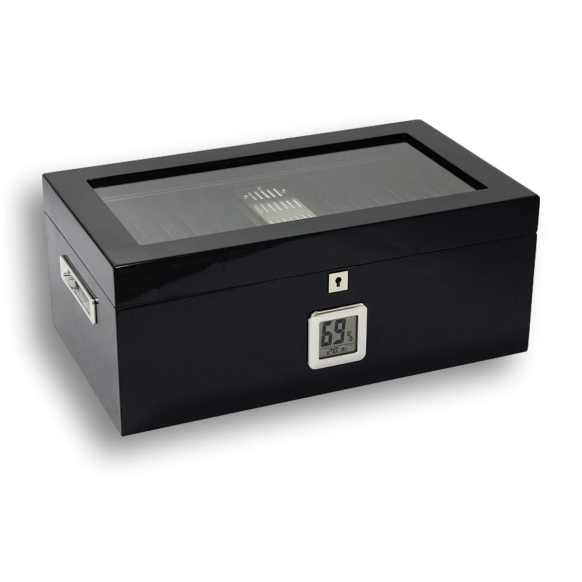 Prestige Raven 120-Cigar Desktop Humidor - Main Image - Right Facing