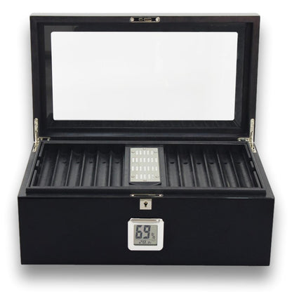 Prestige Raven 120-Cigar Desktop Humidor - Front Lid Flipped Open